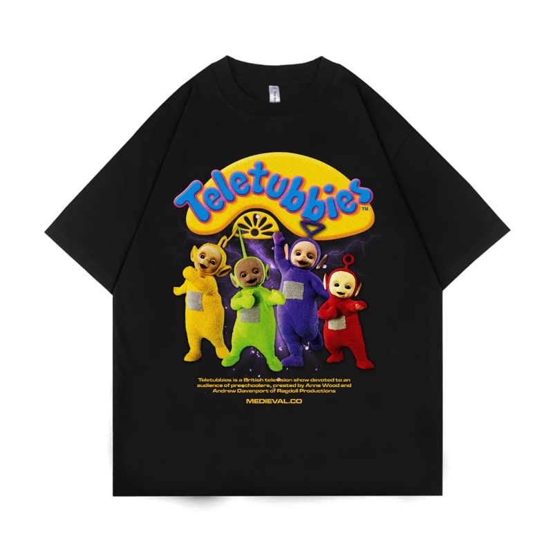 KAOS BAJU TELETUBBIES OVERSIZE - KARTUN OLD VINTAGE TSHIRT - BOOTLEG - tinky winky dipsy lala po - p