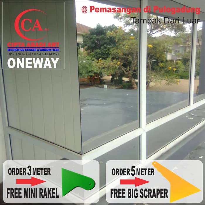 MURAH STIKER KACA, KACA FILM ONEWAY SILVER,BIRU,GOLD & HIJAU