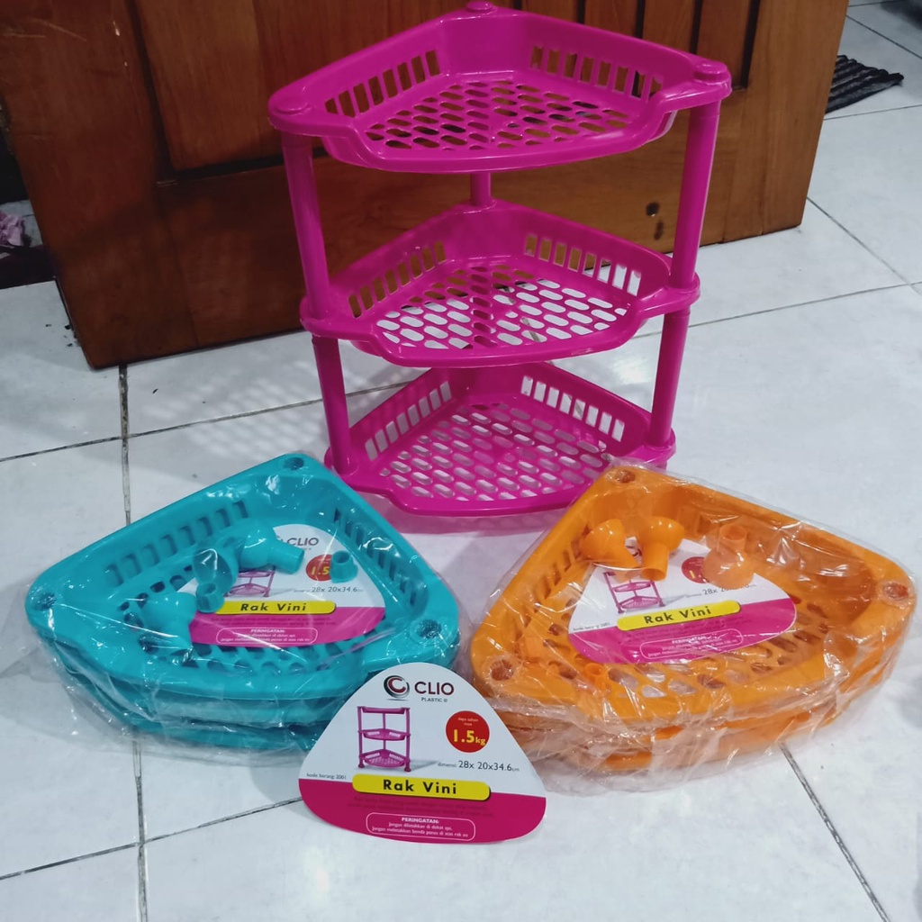 Rak Serbaguna Sudut 3 Susun / Kosmetik / Dapur / Plastik / Bumbu Susun 3