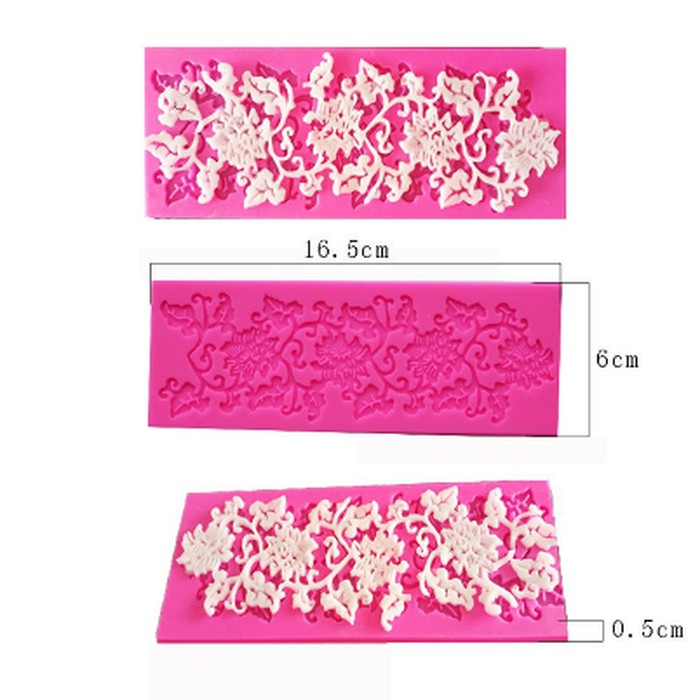 3D Silicone Mold Fondant Cake Decoration - Grape Leaf Lace Pattern