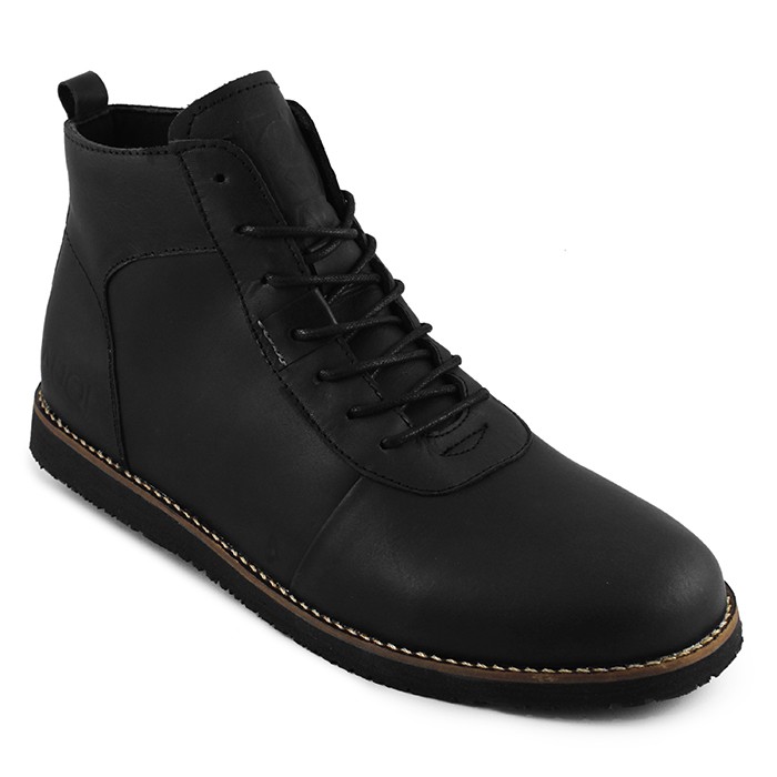 Boots Kulit Asli Sepatu Pria Sauqi Hitam Boots Work NVM High Quality