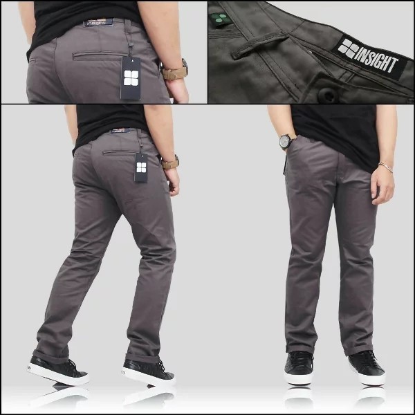 Celana Chino Pria Panjang Formal | Cowok Slim Fit Casual