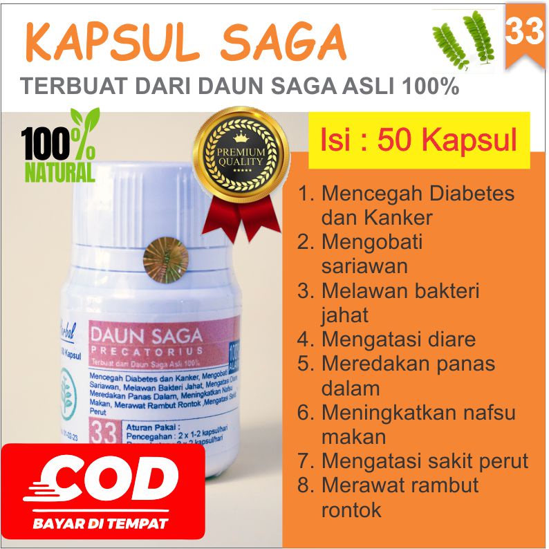 

Obat diare sariawan panas dalam diabetes kanker kapsul herbal saga