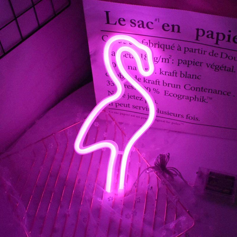 Flamingo Neon Gantung USB - Lampu Neon USB Karakter