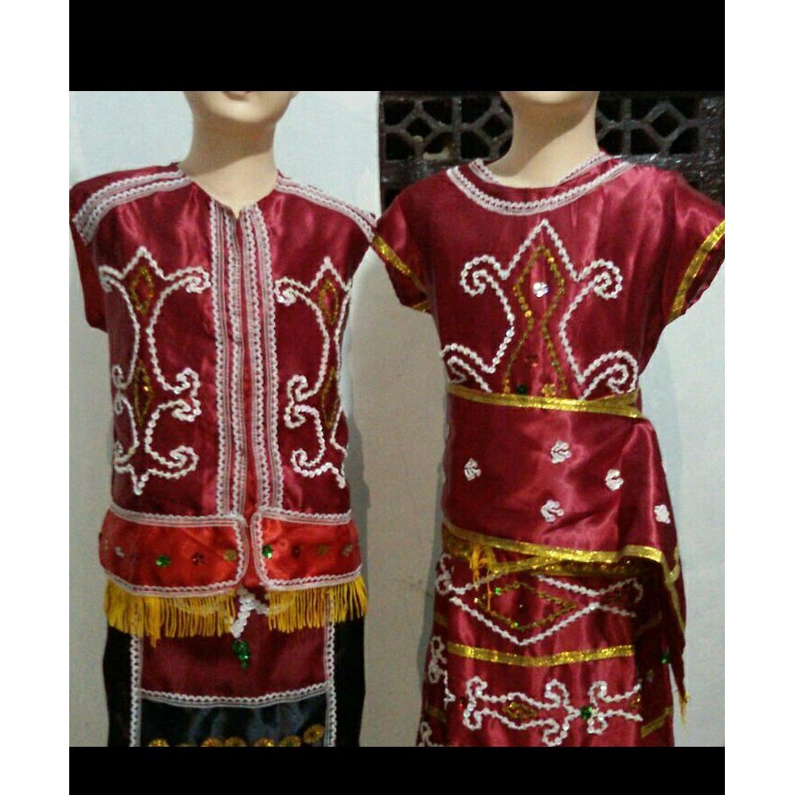 JUAL baju pakaian adat kalimantan barat dayak satin LIMITED
