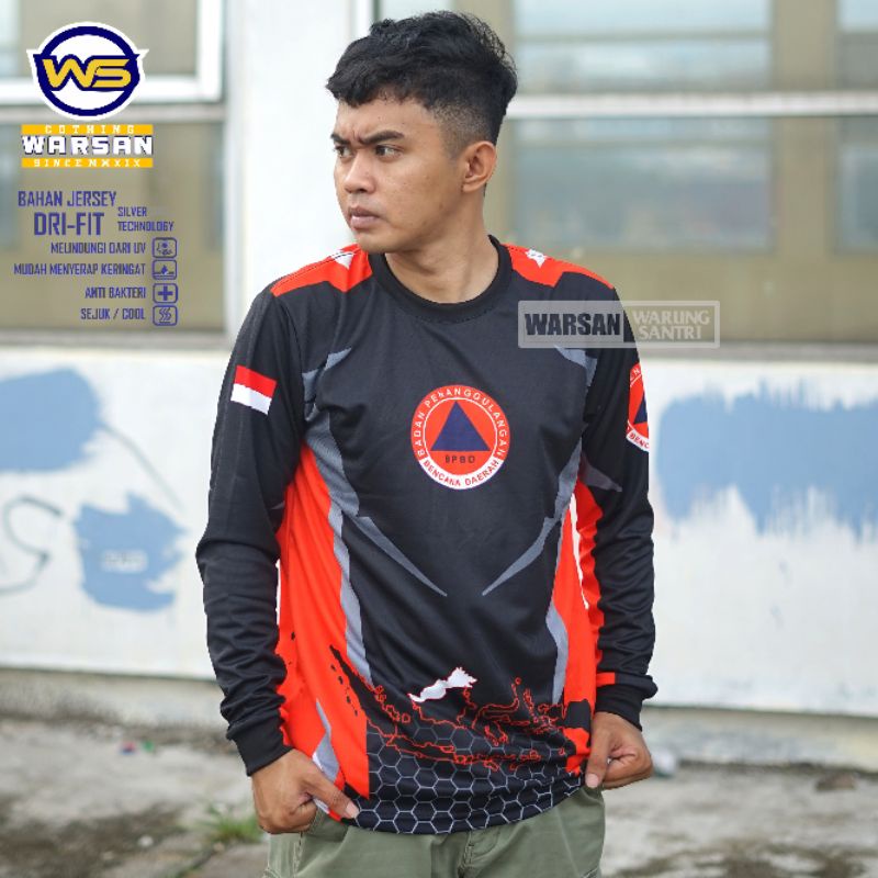 Kaos BPBD Dryfit Tangan Panjang / Jersey BPBD Drifit / Kaos BPBD Panjang Fullprint Jersey BPBD Print