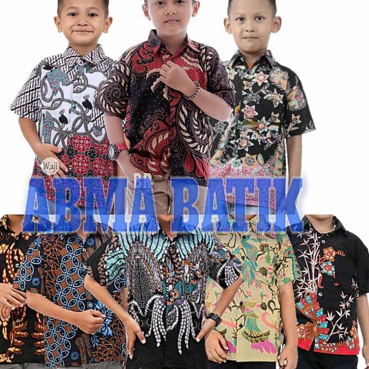 Baju Batik Anak Laki Laki Umur 1-12 Tahun/ Atasan Hem Kemeja Lengan Pendek Anak Cowok Murah –PSE.15J