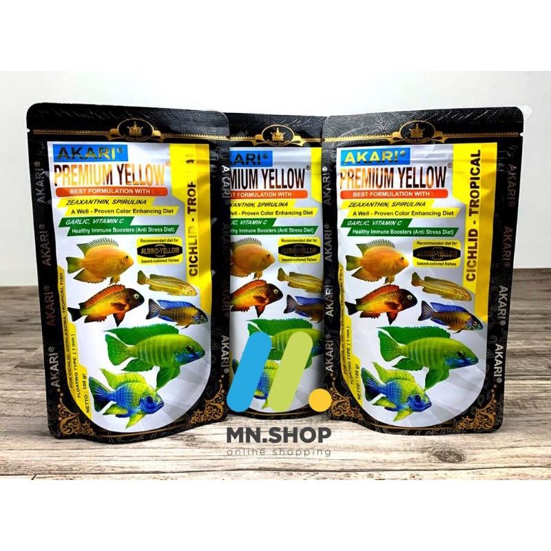 Akari Premium Yellow Cichlid Tropical 100Gram. Pelet Cichlid/Pelet Ikan