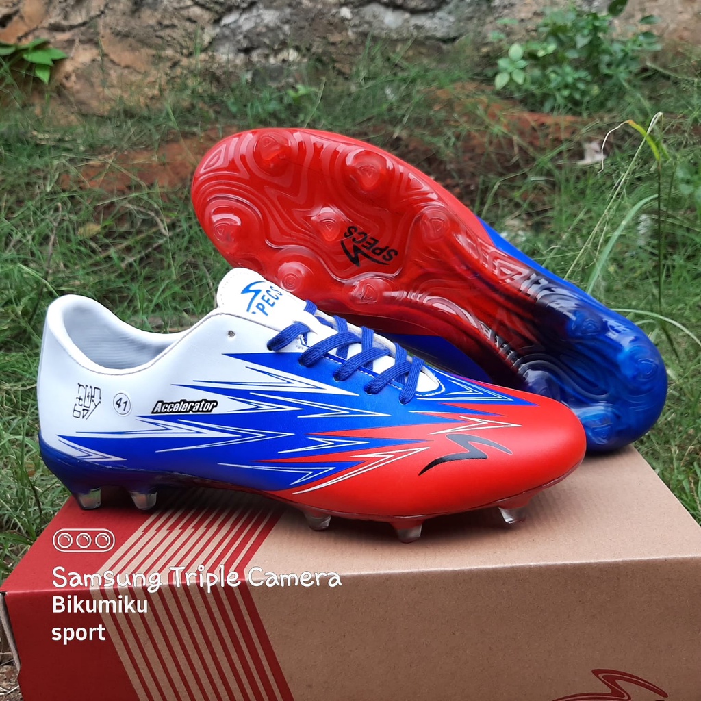 Sepatu Bola Specs Lightspeed 3 FG Sepatu Sepakbola Accelerator Ls 3 White Blue Red-4
