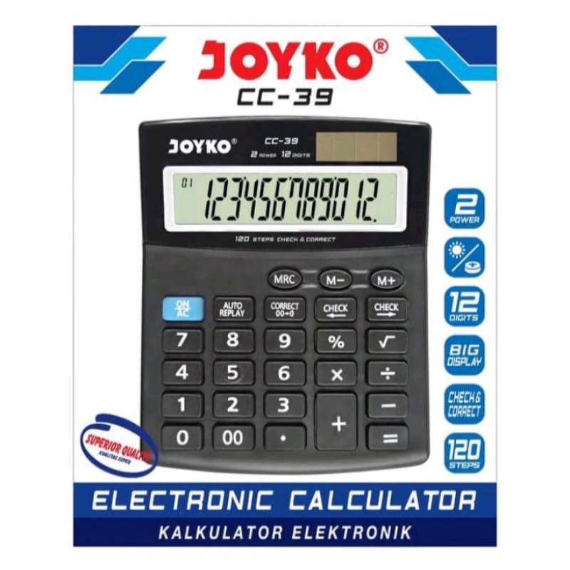 

Calculator Kalkulator Joyko CC-39 12 Digits Check Correct