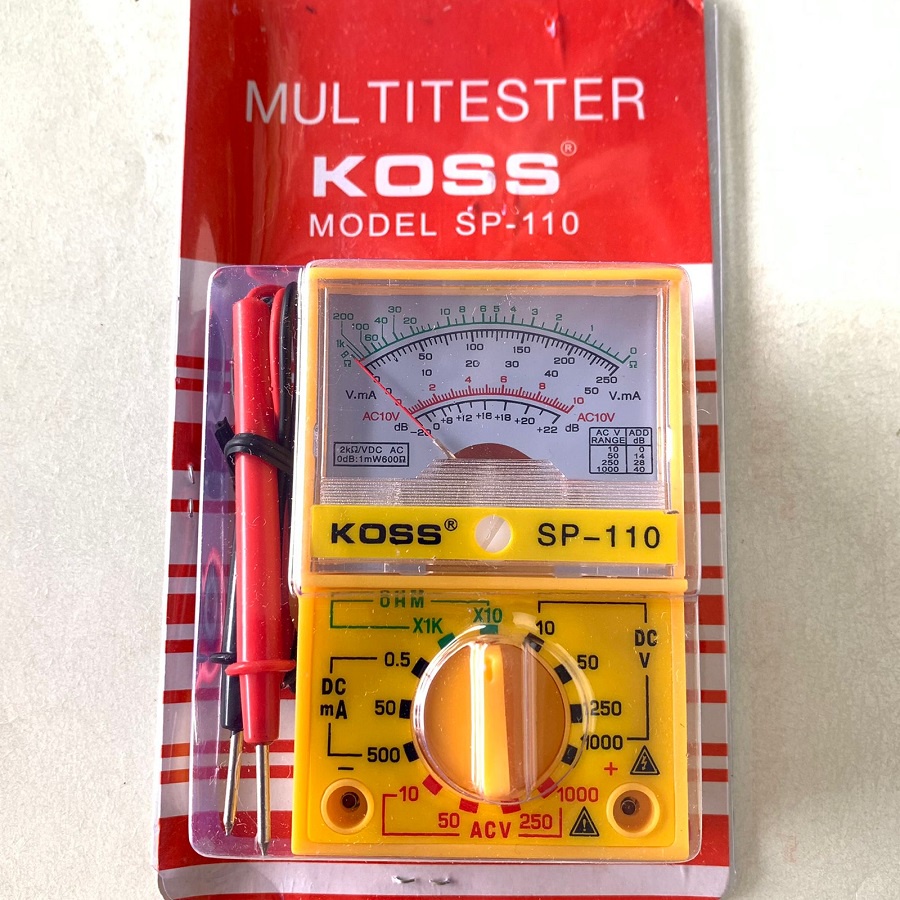 AVOMETER MULTITESTER MULTIMETER ANALOG KECIL MINI KOSS SP -110 ALAT PENGUKUR ARUS