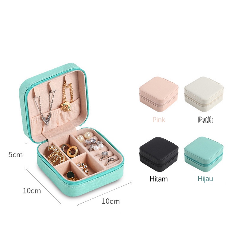 Kotak Mini Perhiasan Travel Jewelry Anting Kalung Cincin Box