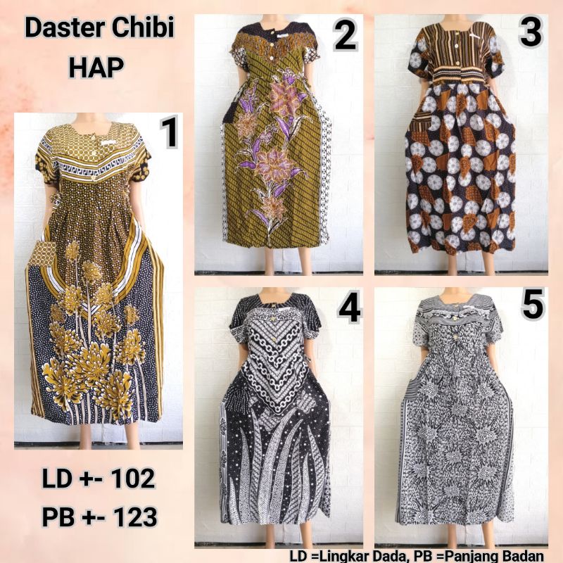 DASTER CHIBI LENGAN HAP ANEKA MOTIF ADEM BUSUI FRIENDLY