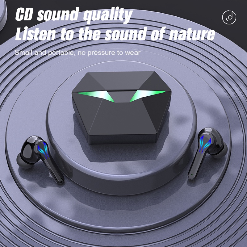 J116 TWS Gaming No Delay Headset Bluetooth Full Bass 12D Stereo Sound HIFI Subwoofer Music Games Dual-mode Wireless Earphone With Mic