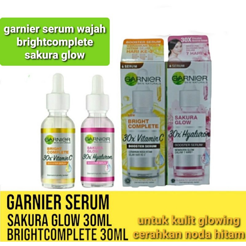 garnier bright complete Vitamin C 30x Booster serum wajah botol 30ml sakura &amp; lightcomplite