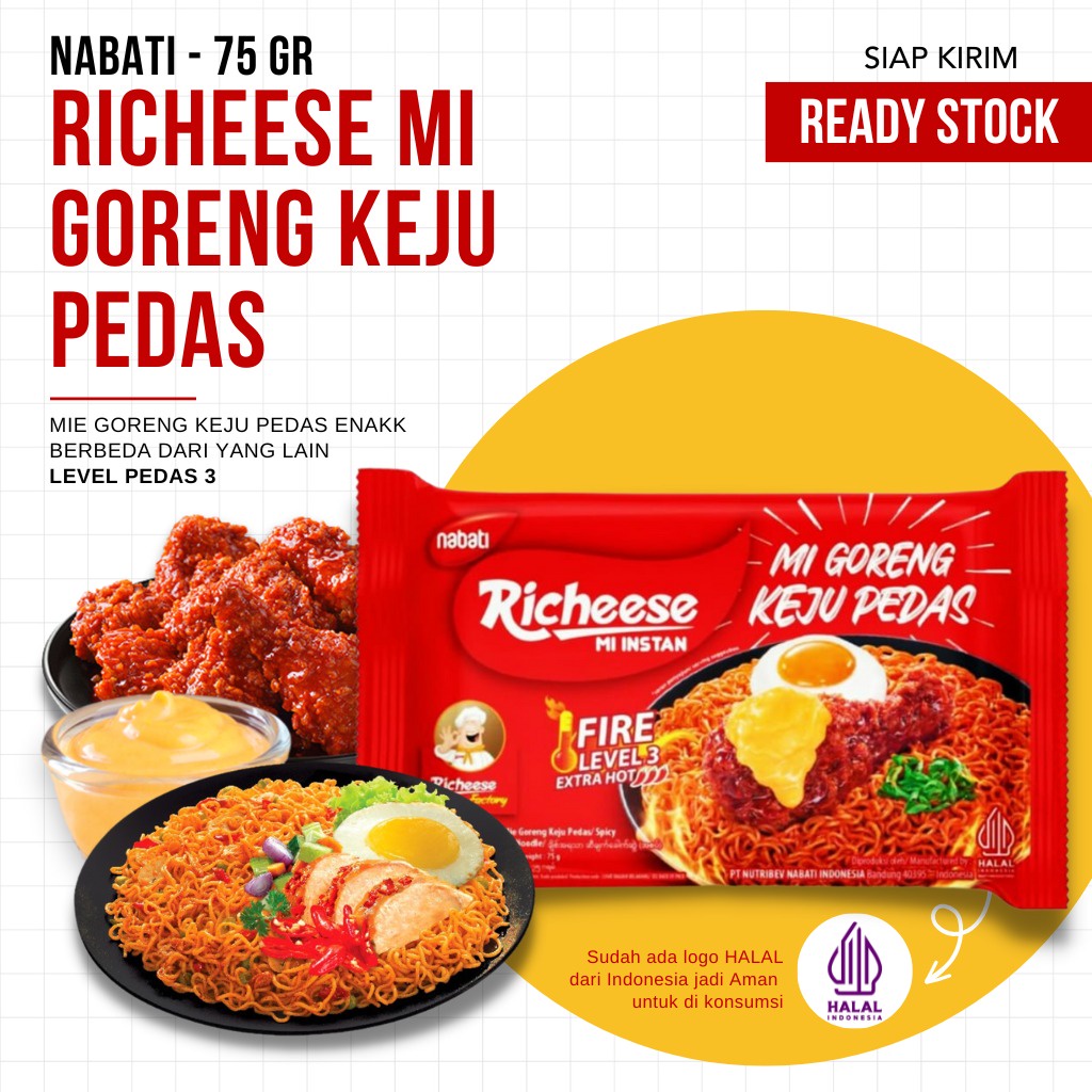 Richeese Mie Goreng Keju Level 3 - 74g