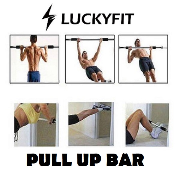 PULL UP BAR DOOR CHINNING LUCKYFIT ALAT FITNESS OLAHRAGA RUMAH Adjustable Chin Up Iron Gym Doorway