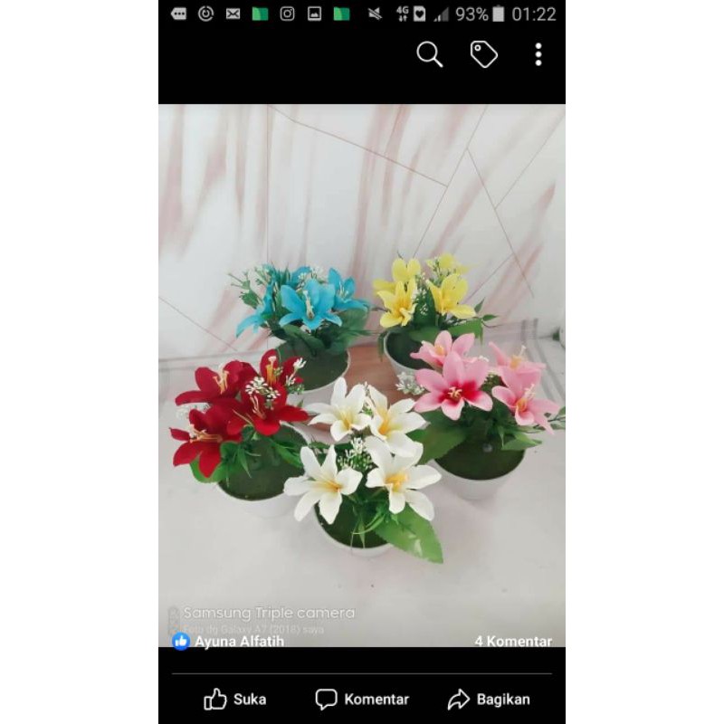 bunga artificial mini lily bunga meja bunga murah