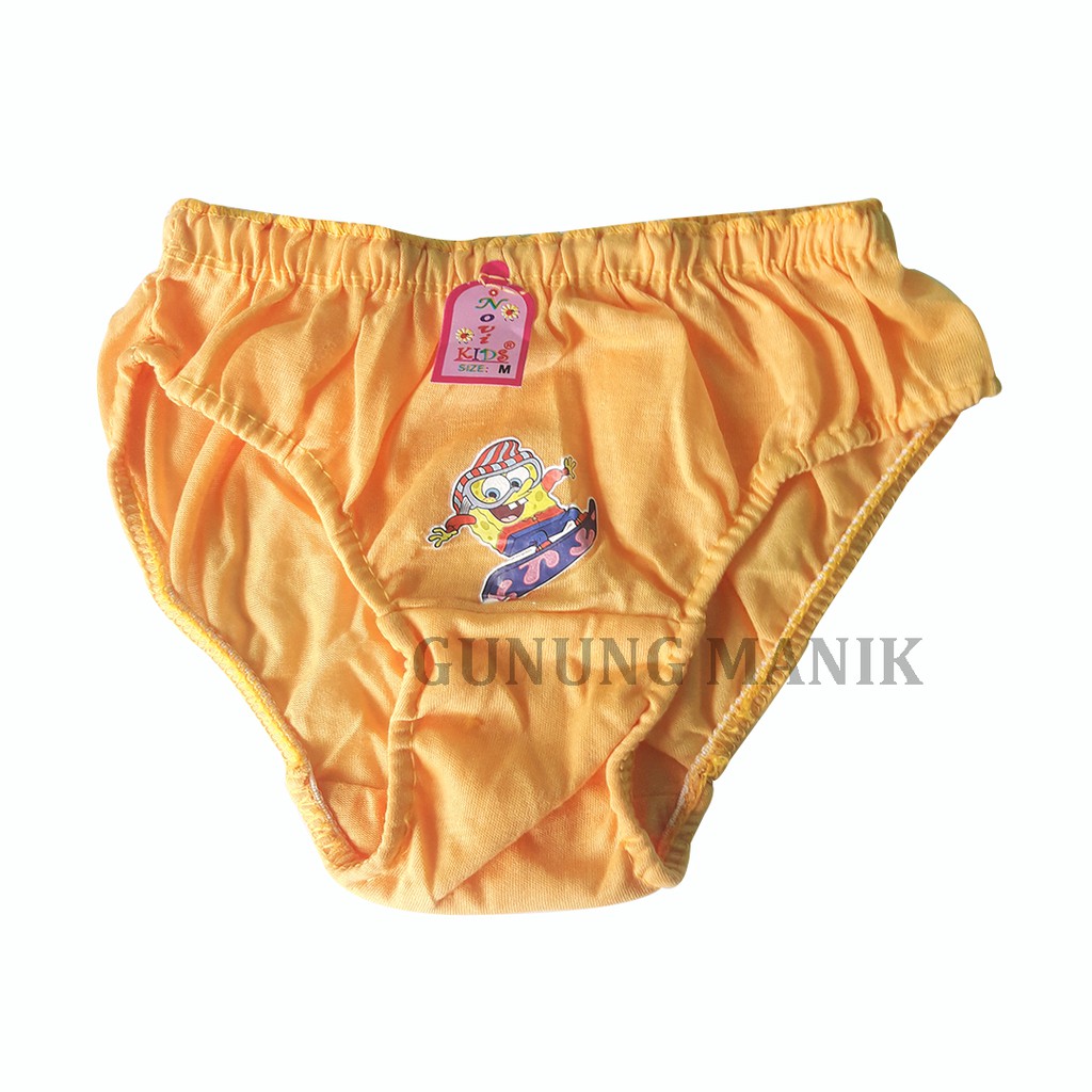 CELANA DALAM ANAK NOVY KIDS STICKER MOTIF KARTUN SIZE S.M.L ISI 6 PCS TERMURAH