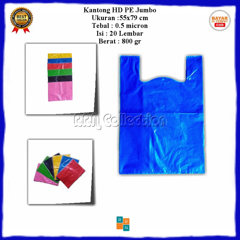 Kresek Jumbo 55x79 isi 20/Kantong Plastik Warna/Plastik Layangan/Kantong Jumbo/Plastik Packing jumbo