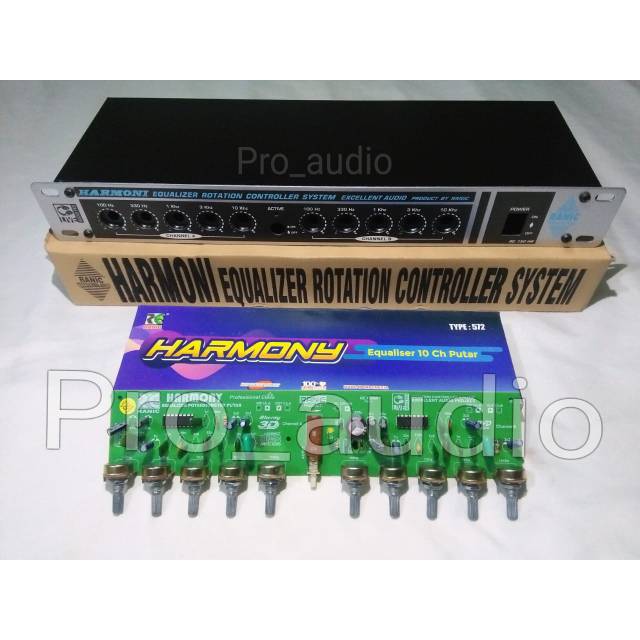 Paket Kit dan Box Equalizer 10 channel HARMONY potensio putar