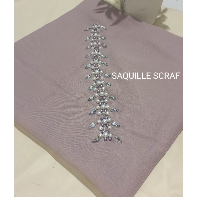 segiempat bella square payet mutiara permata/jilbab segiempat bella square bando payet/hijab bella-DUSTY UNGU