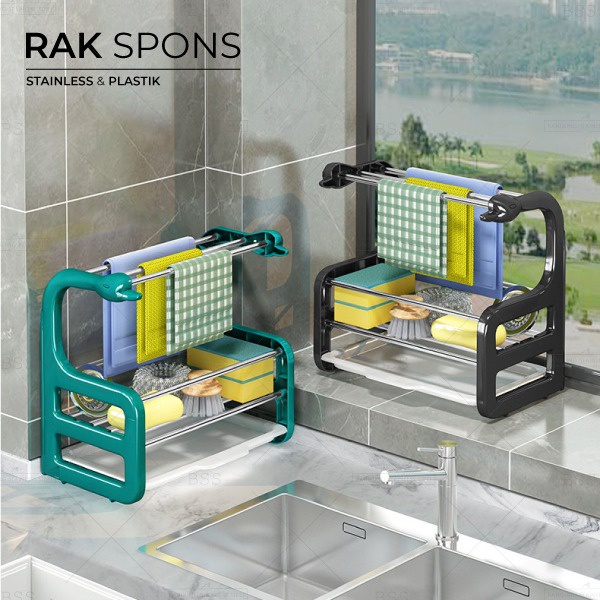 Paket 3IN1 Kombo Hemat Rak Bumbu Set Kitchen Bar Rak Gantung Kain Spoons Organizer