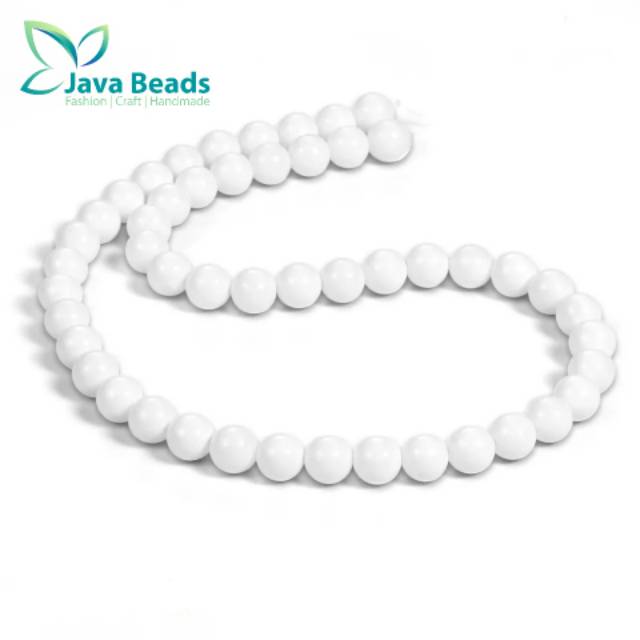 Bahan Gelang Manik Batu Alam White Jade