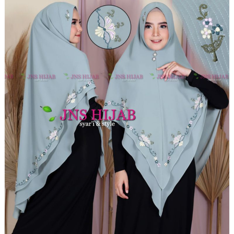 namira BORDIR/khimar bordir/hijab syari 2 layer/jilbab  JNS