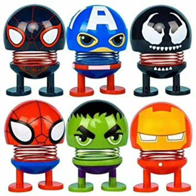 Marvel Avenger doll shaking head car dashboard chibi doll figure boneka per goyang kepala pegas