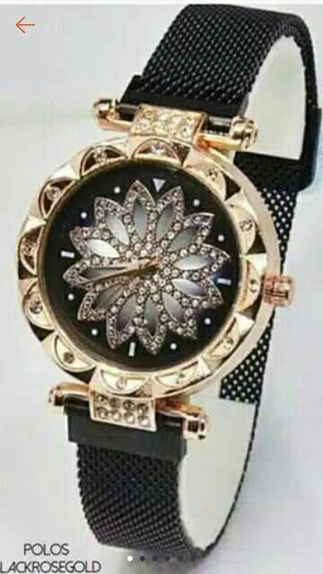 (Cod√)Jam Tangan Wanita Bunga Strap Magnet (Dikirim Jakarta)