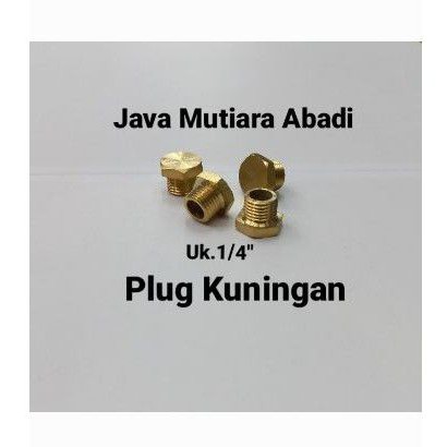 Plug 1/4" kuningan(drat luar)Dop drat Kuningan