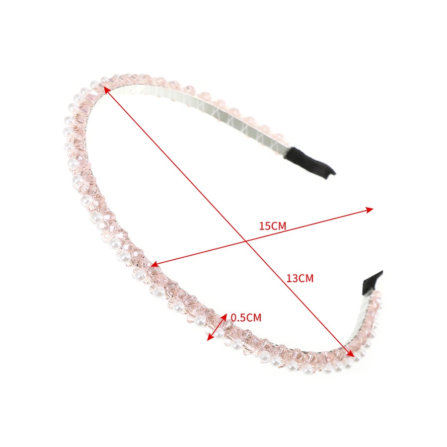 Bando Bahan Alloy Aksen Manik-Manik Mutiara Kristal Gaya Korea Untuk Wanita