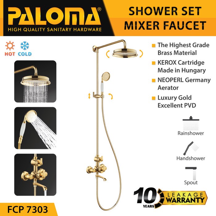 PALOMA FCP 7303 SHOWER TIANG COLUMN SET KERAN KRAN PANAS DINGIN MANDI