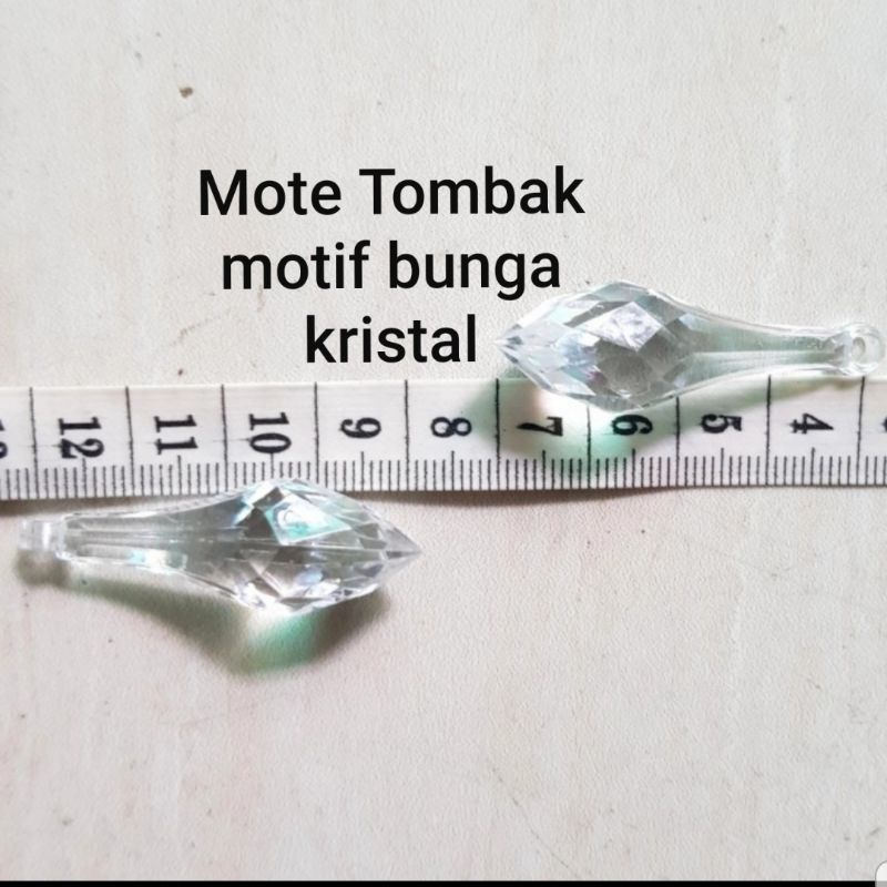 Mote Motif Kristal Bunga Bening Kristal 50pcs