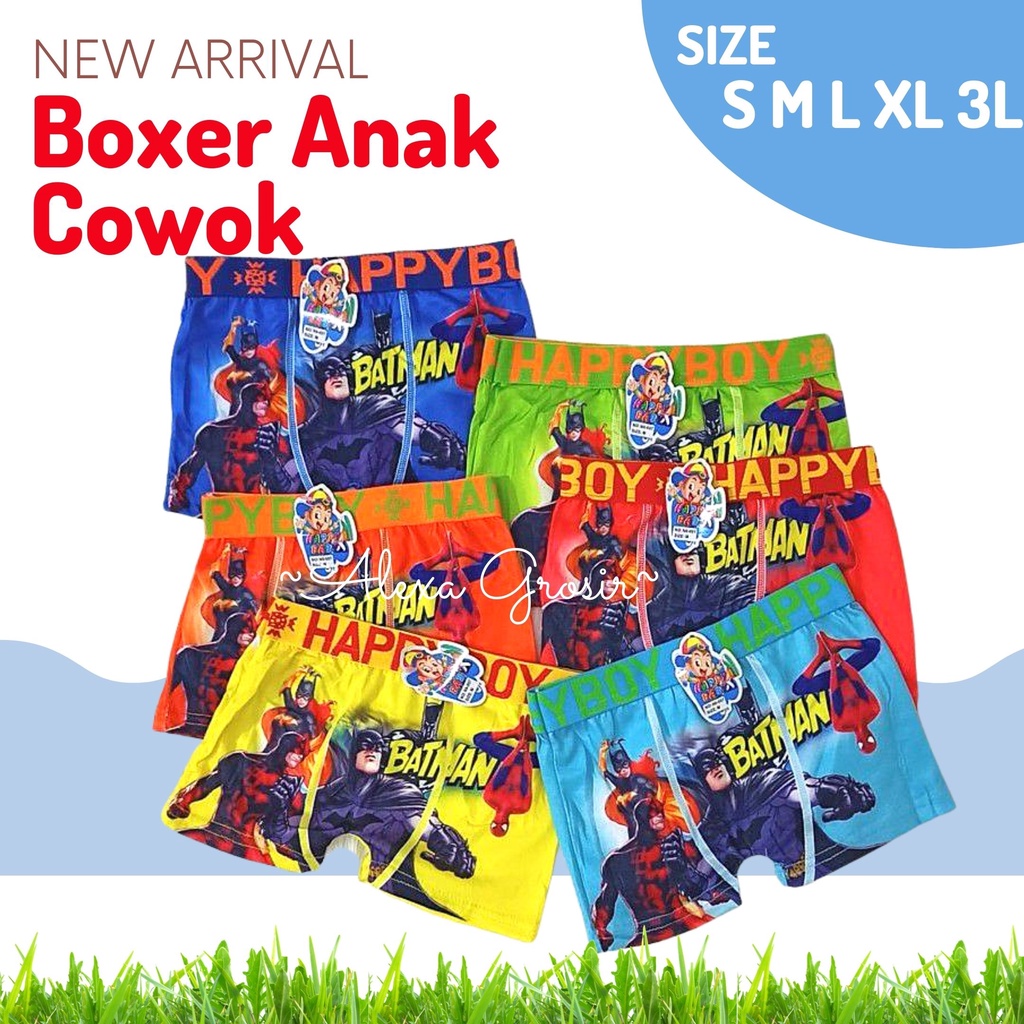 Celana Dalam Boxer Anak Laki-laki 5-7 Tahun Size S M L XL XXL