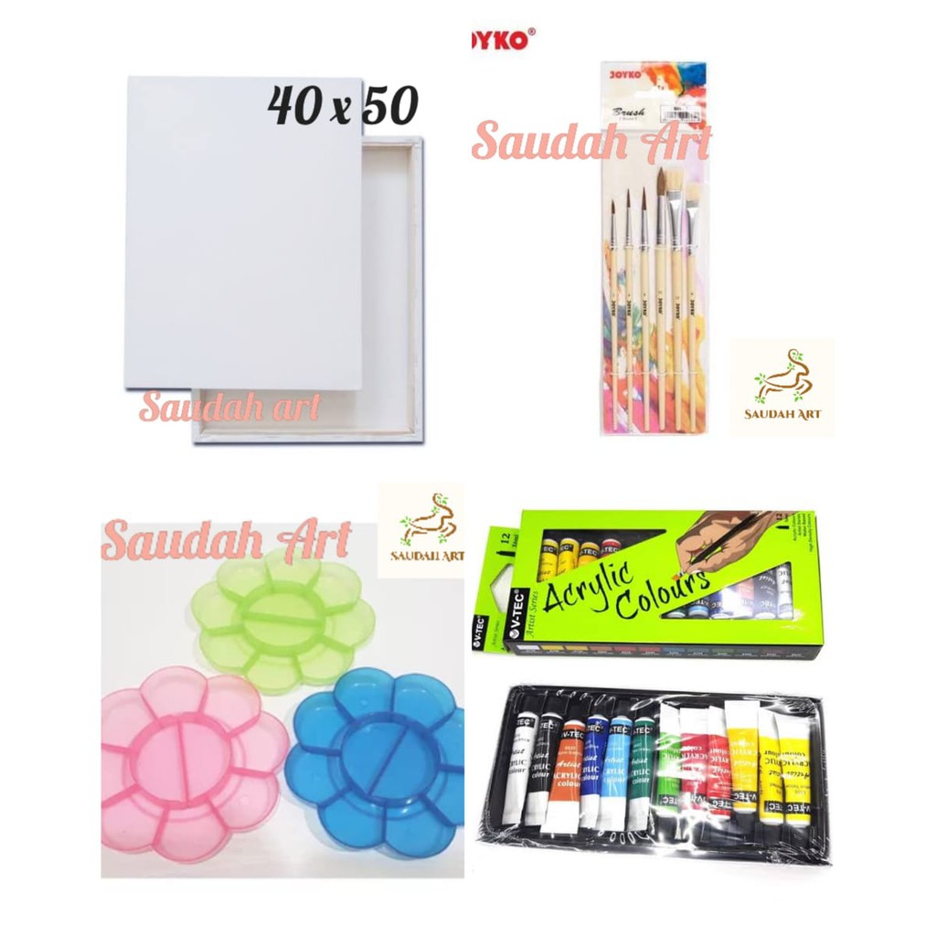 

Paket Kanvas Lukis (kanvas 40x50,kuas,palet,cat akrilik)