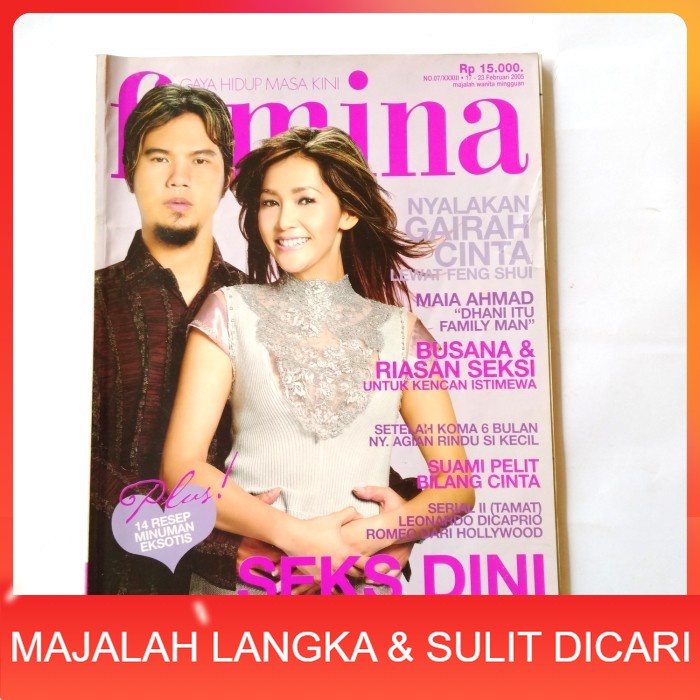 Majalah FEMINA No.7 Feb 2005 Cover MAIA ESTIANTY &amp; AHMAD DHANI Langka