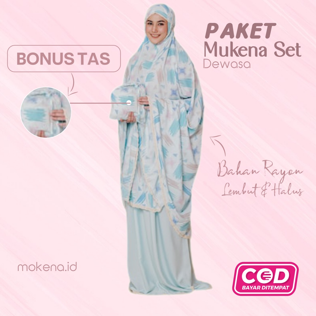 Mukena Mukenah Travel jumbo dewasa bahan adem Motif bali katun murah terbaru 2021 Azia 2 in 1 Rayon &amp; Super Silky Mukena Khadijah Tasik Tasikmalaya fahijablove belimukena beli mukenah official