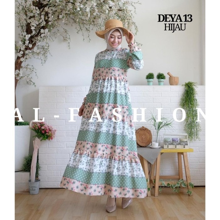 ABA AGEN BAJU HOMEY DRESS GAMIS DEYA BAHAN KATUN-DEYA 13 HIJAU