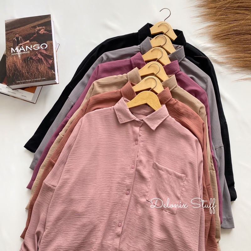 Oversize crinkle batwing top