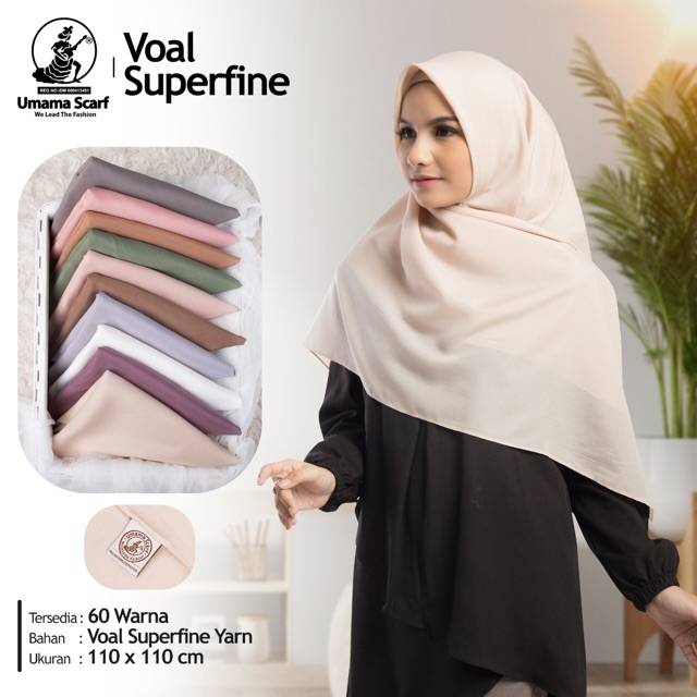 Jilbab Segi Empat Umama Scarf Basic Voal Square Hijab Kerudung Polos Warna Berkualitas Premium