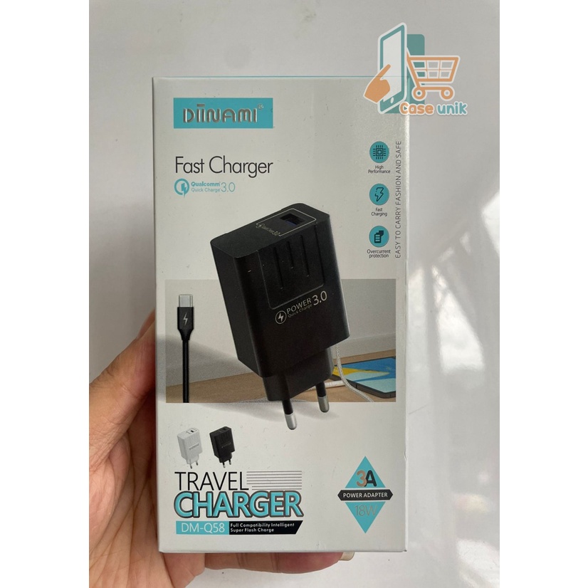 Q58  Charger DIINAMI Power 3A 18W Quick Charging TIPE C USB Fast Charging Port Smart Protection Garansi Resmi 1 Tahun CS3637