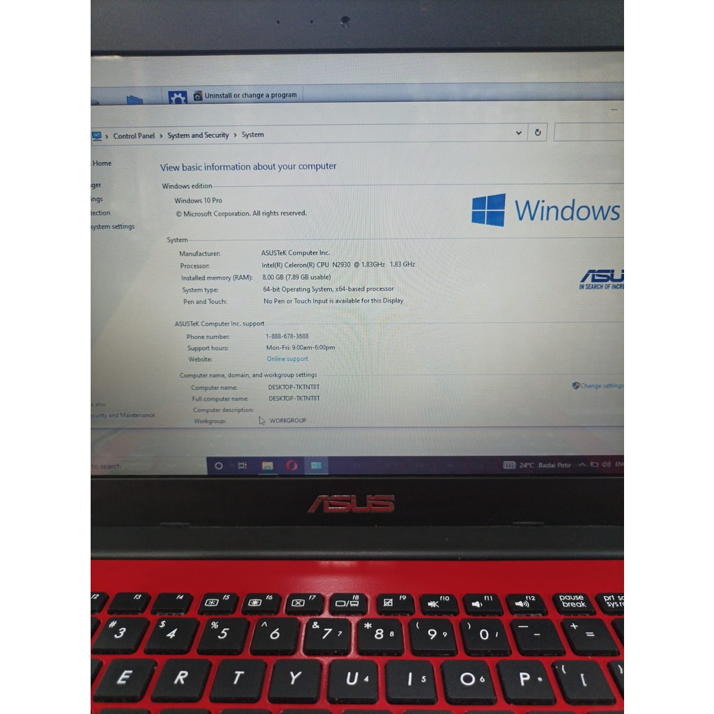 Laptop Second Bekas ASUS Intel Celeron HDMI RAM 4GB HDD 500GB murah