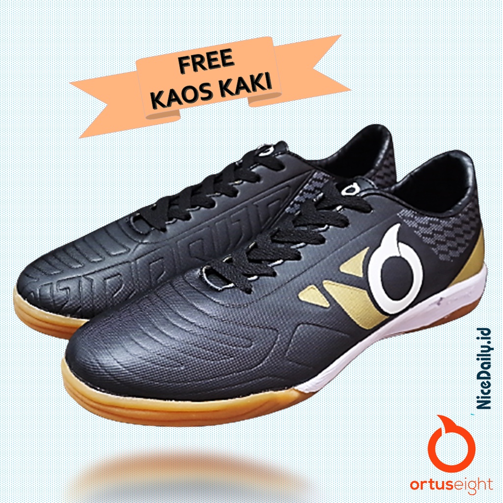 Sepatu Futsal Premium Ortuseight Jogosala Marvelous BBS SE OFF 2.0 Black Gold Sneaker Olahraga Pria