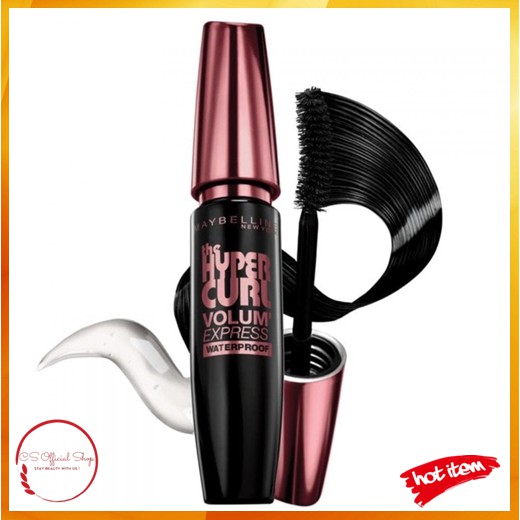 (HITAM) MASCARA MAYBELLINE THE HYPER CURL VOLUME EXPRESS WATERPROOF #CS