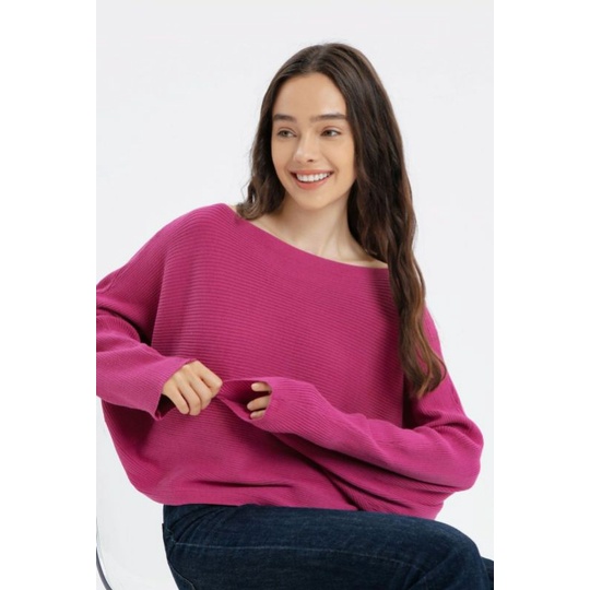 Camani Basic Knit Batwing Semi Croptop Crop Tob