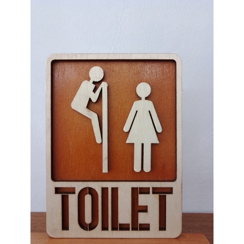 PAPAN TANDA TULISAN TOILET - Tulisan Kayu Timbul