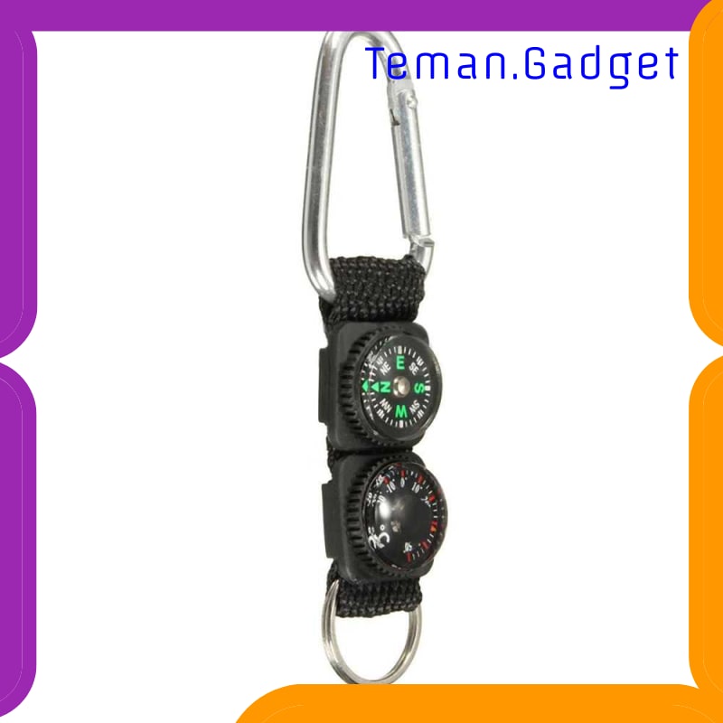 TG-ID022 MAYITR GANTUNGAN KUNCI 3 IN 1 KOMPAS TERMOMETER CARABINER KEY RING