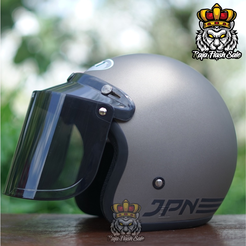 HELM RETRO FULL LEHER JPN ARC ORIGINAL SNI free kaca datar